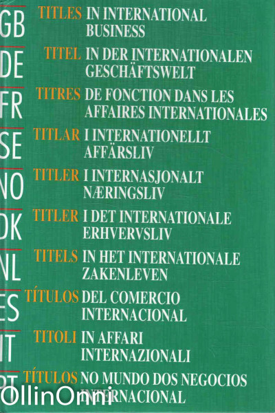 Titles in International Business, Adelheid Hasenknopf-Reknes
